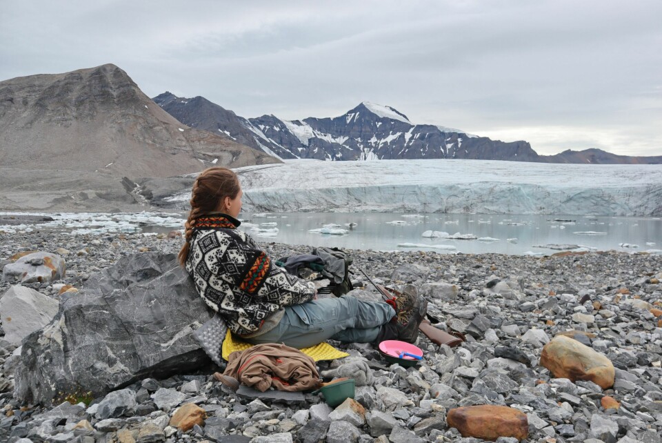 TRYGGHAMNA: Lunsjpause ved brekanten innerst i Trygghamna.
