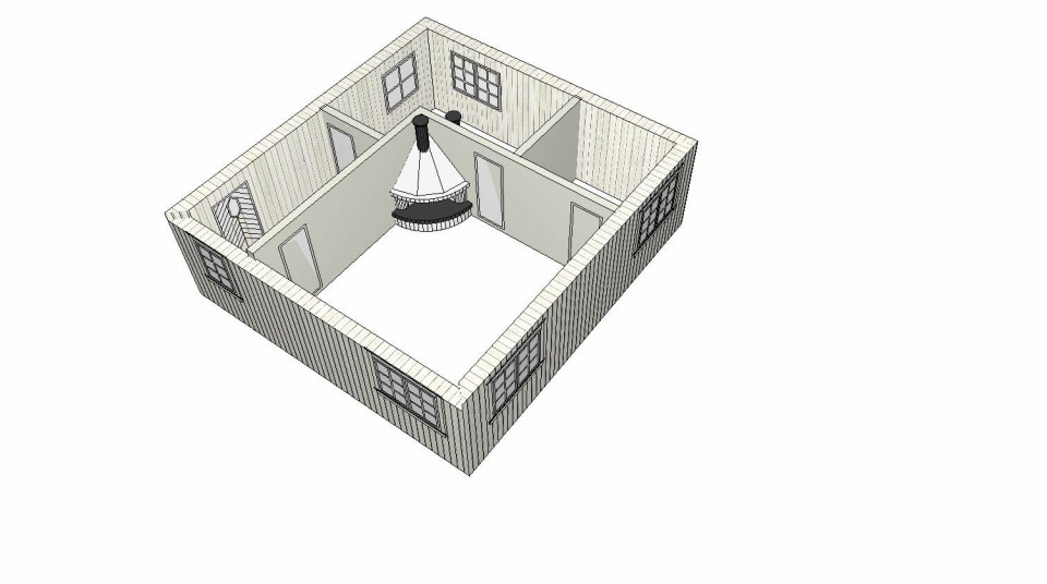 FØR: Hytta med stuedelen i front. Denne delen skal bevares mens tilbygget i bakgrunnen skal endres.