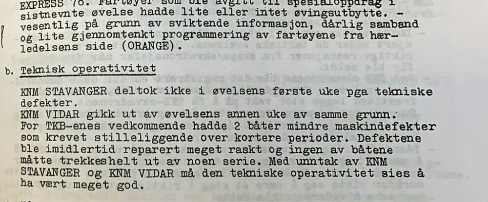 <b>HEMMELIG:</b> Havarikommisjonens rapport nevner ingenting om at KNM «Stavanger» uteble fra halve NATO-øvelsen, slik det fremkommer i denne graderte rapporten.