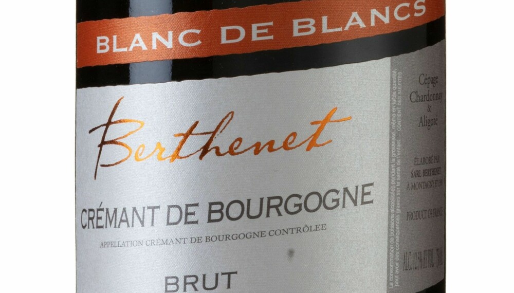 GODT KJØP: Berthenet Crémant de Bourgogne Blanc de Blancs 2017.