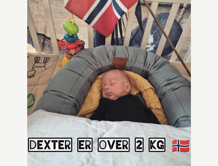 MILEPÆL: Dexter har bikket 2 kilo.