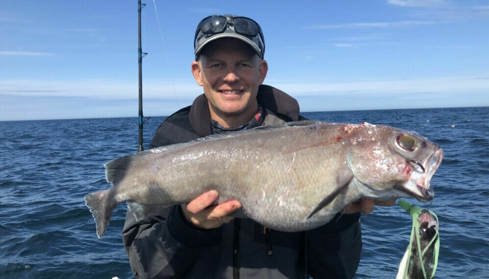 REKORDMORA: Frederic Kullin tok en mora som veide 3,606 kilo, på agn i Suladypet.