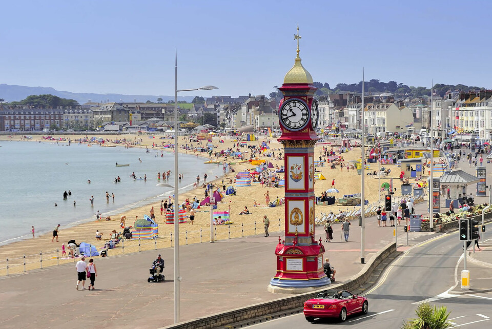 WEYMOUTH BEACH: Flott badestrand, god mat og masse solskinn. Hva mer kan du ønske deg?