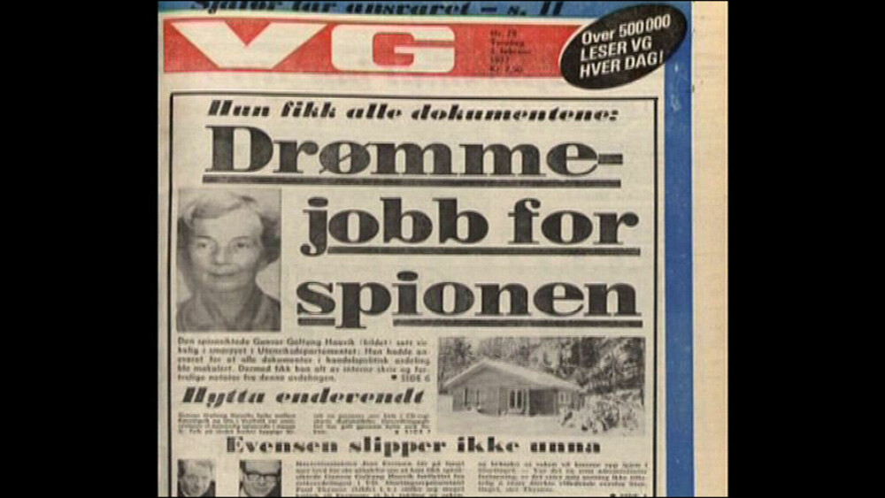 <b>SJOKKET:</b> Avislesere trodde knapt sine egne øyne da en unnselig norsk sekretær innrømmet at hun hadde vært spion for KGB i over to tiår. 