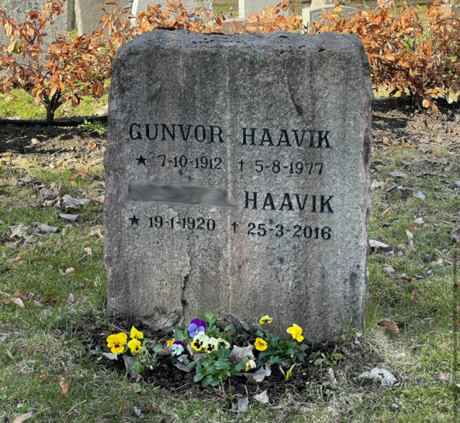 <b>ANONYM GRAV:</b> Gunvor Haavik skrev seg inn i historien, men gravsteinen er lite bemerkelsesverdig.