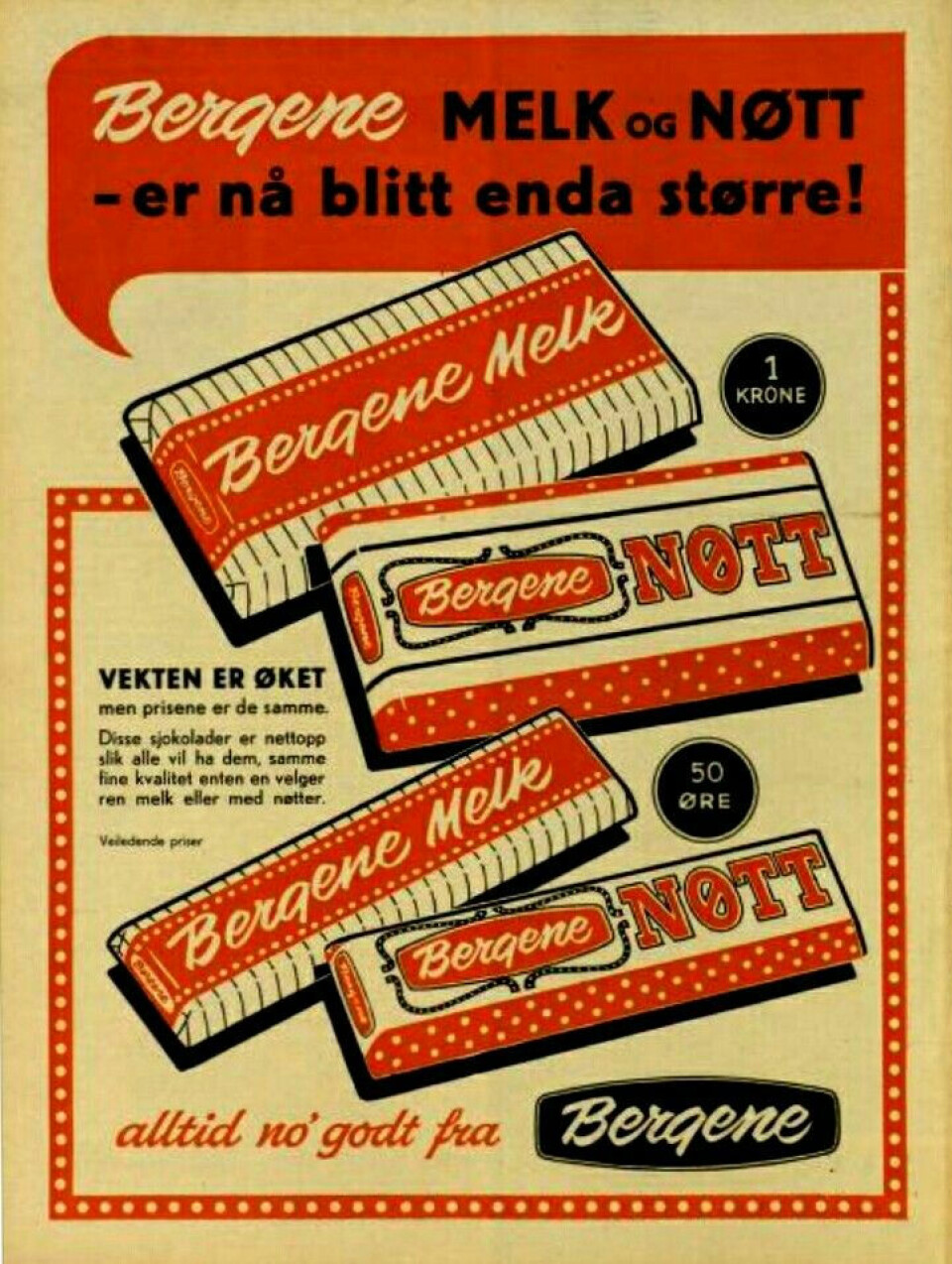 Bergene melk og nøtt.