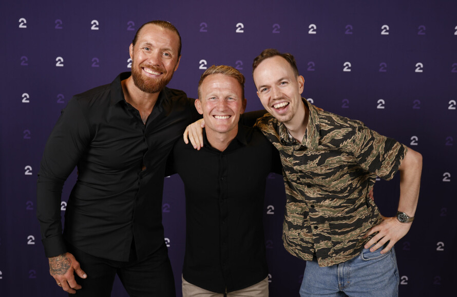 KOMPISER: Fritz Aanes, Stig André Berge og Aslak Maurstad ser du på TV-skjermen fra lørdag 26. august.