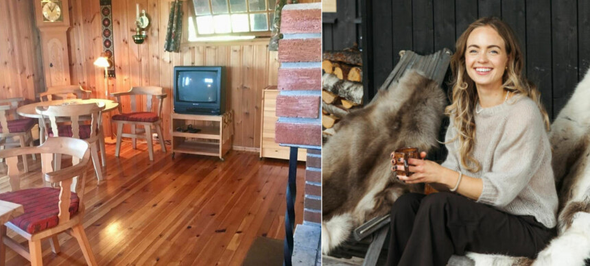 Slik så hytta ut før Pål og Helle satte i gang