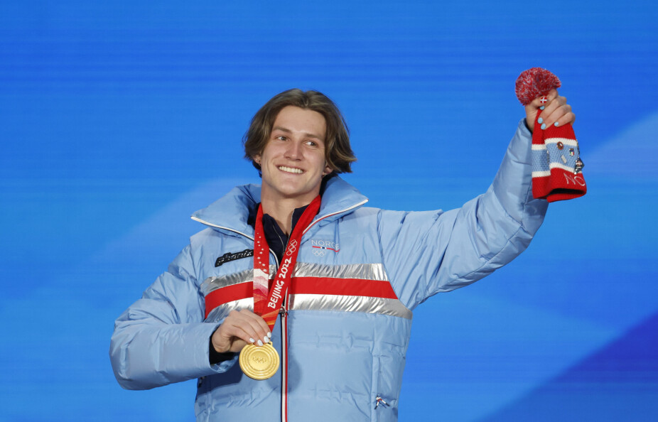 <b>GULLGUTT</b>: Birk Ruud ble olympisk mester i big air under OL i Beijing 2022.