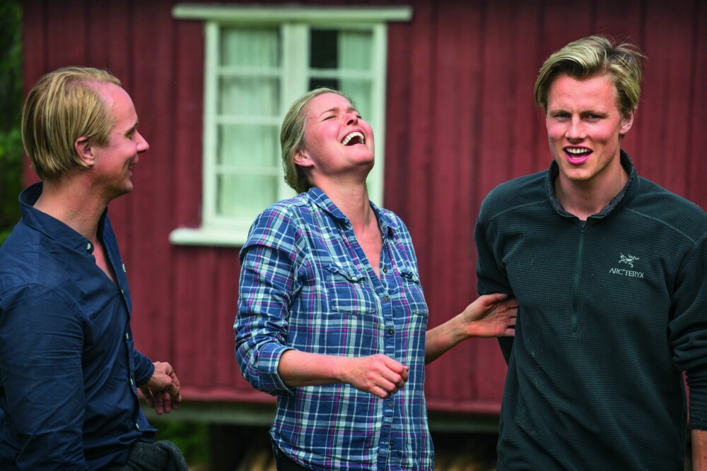 <b>TV-SUKSESS:</b> Lavrans deltok i den aller første sesongen av «Farmen kjendis» i 2017. Her sammen med meddeltagerne Petter Pilgaard og Vendela Kirsebom.