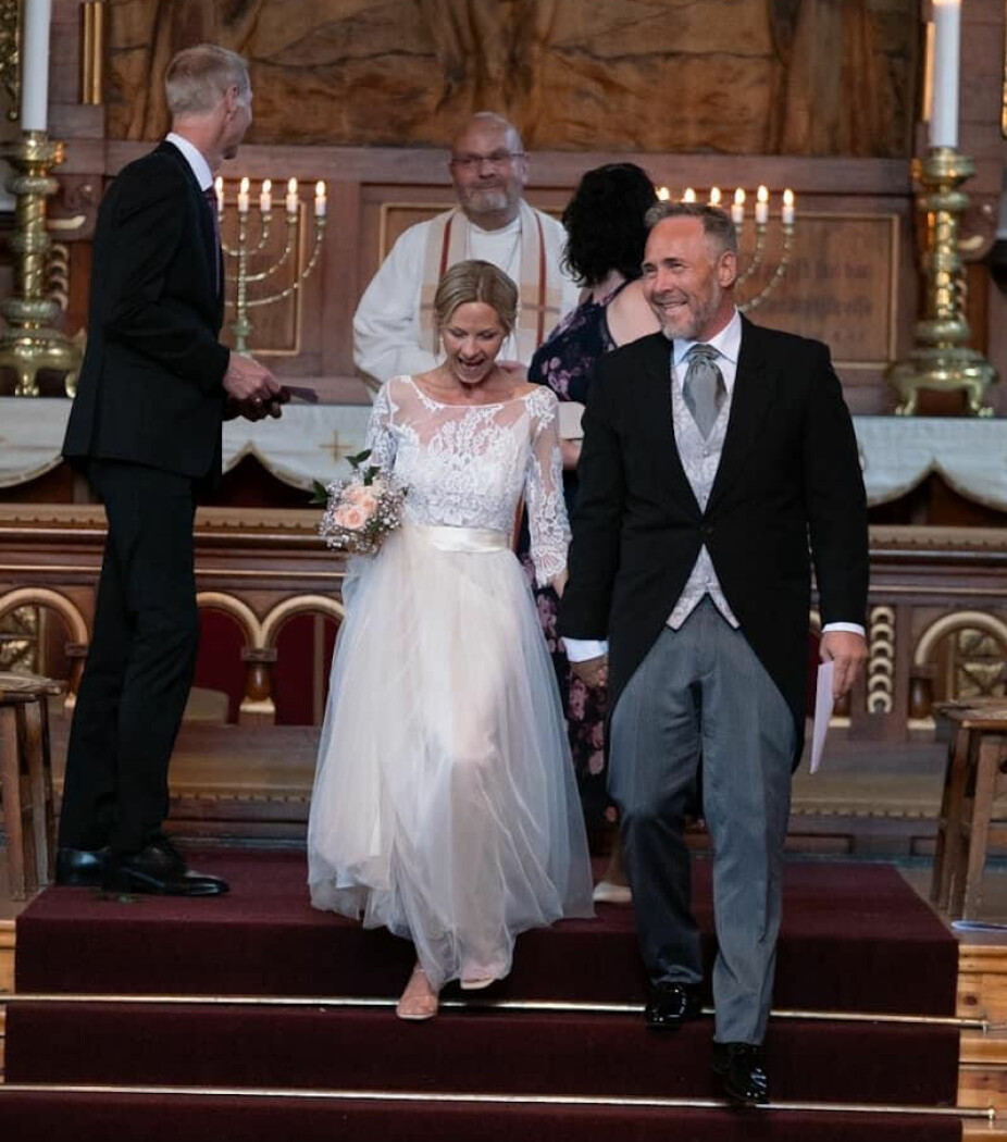 <b>STORT ØYEBLIKK:</b> Michael og Eva giftet seg i Fagerborg kirke i Oslo 17. juni i år. Prest Einar Gelius viet paret.