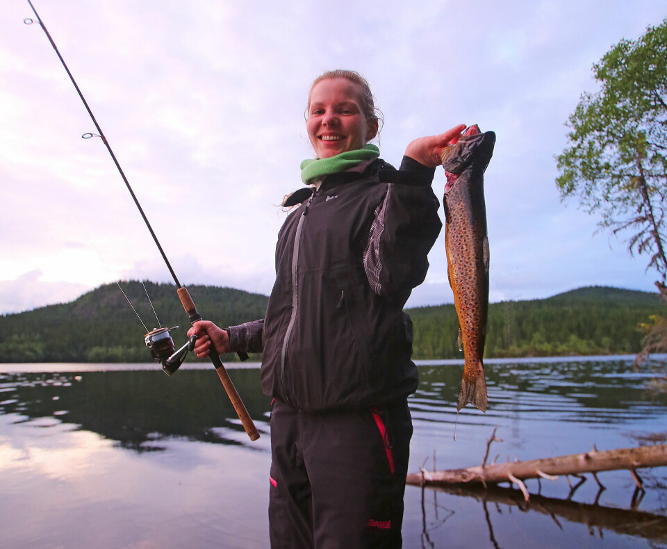 MED JUSTERT BREMS: Ørreter av denne størrelsen eller tyngre kan gjøre heftige utras. Da gjelder et å ha justert snellebremsen på forhånd.