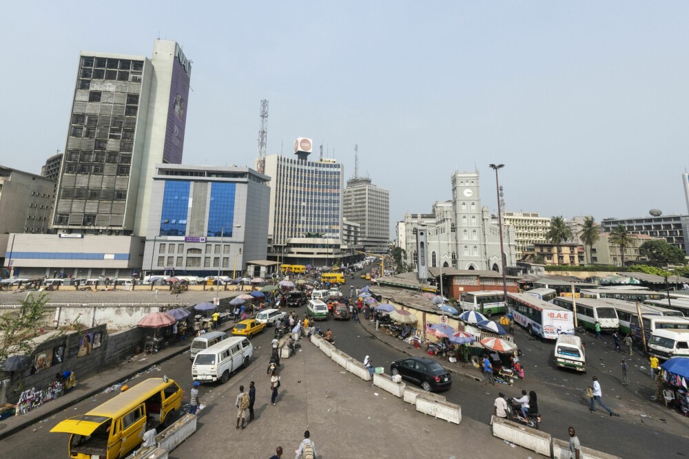 <b>MODERNE:</b> Lagos er en stor og moderne by. Dette er Lagos Island.