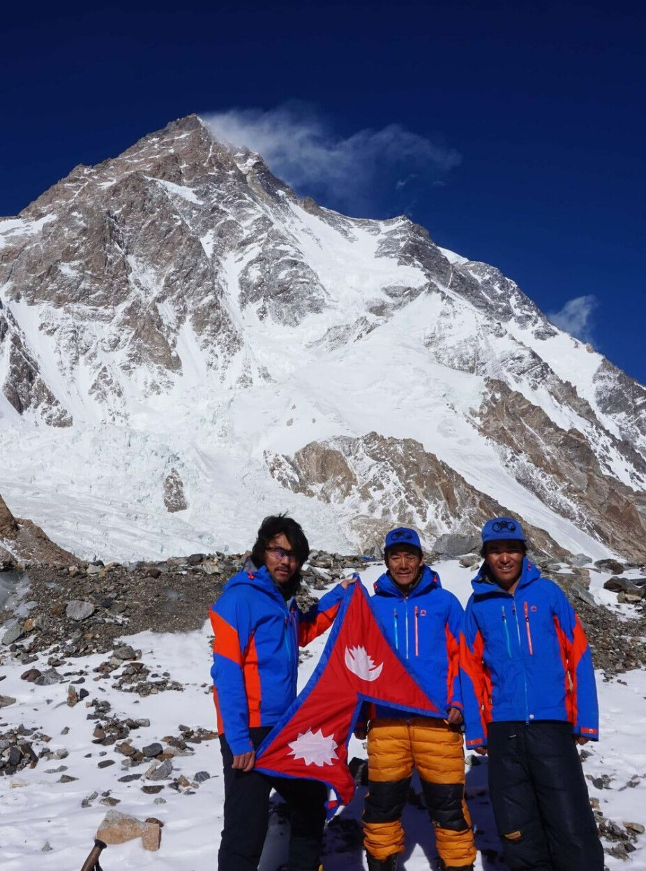 <b>SHERPA-NABOER:</b> Tre av vinterbestigerne av K2 var fra det lille sherpasamfunnet Rolwaling som knyttet bånd til Norge allerede på 1970-tallet. Fra venstre: Mingma G og brødrene Dawa Tenjin og Kilu Pemba Sherpa.
