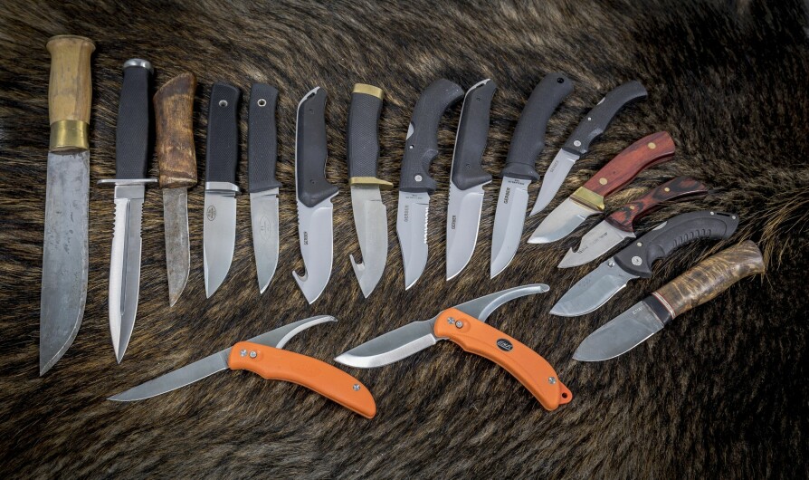 JAKTKNIVER: Det finnes en rekke ulike kniver som egner seg godt til jakta.