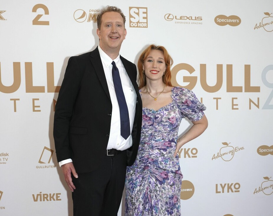 <b>KJÆRESTER:</b> Maria er sammen med komiker-kollega Magnus Devold. Her er paret på rød løper i Grieghallen i forbindelse med Gullruten i fjor.