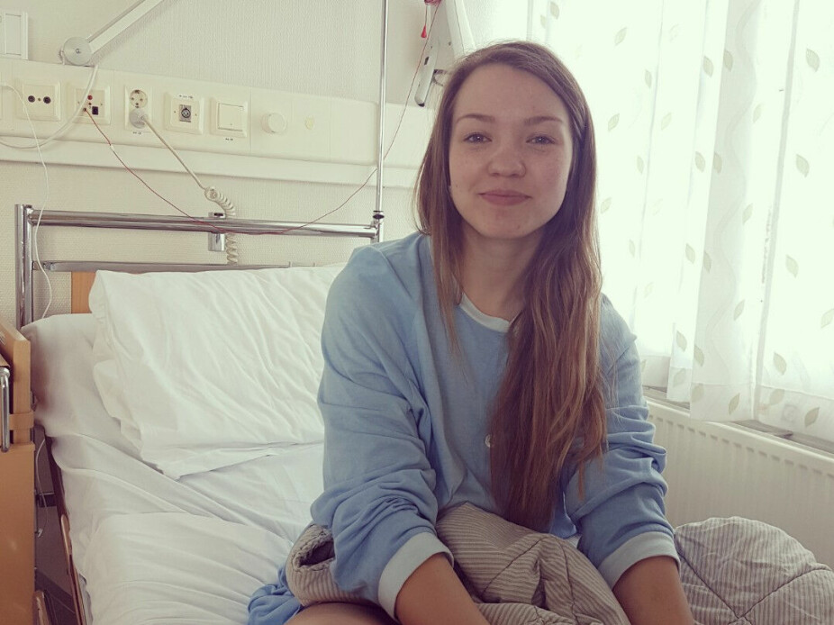PÅ SYKEHUSET: Marita før hofteoperasjonen i 2016.