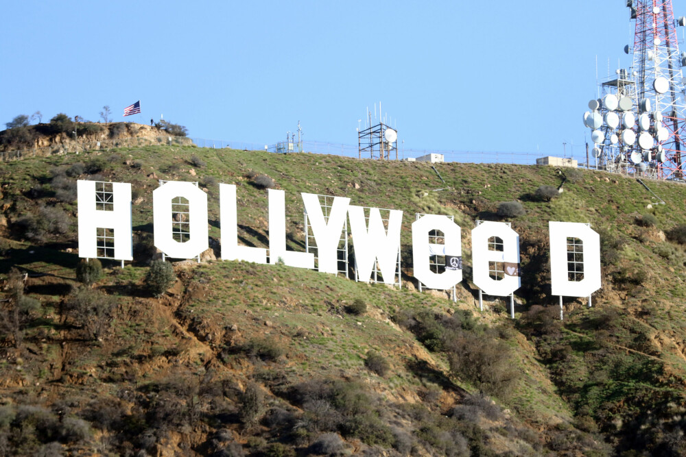 <b>2017:</b> 1. nyttårsdag våknet innbyggerne i Los Angeles opp til at det berømte skiltet hadde fått to nye bokstaver. Wood var nå blitt weed. Det var en del av en demonstrasjonen for å legalisere marihuana, som amerikanerne også kaller weed.