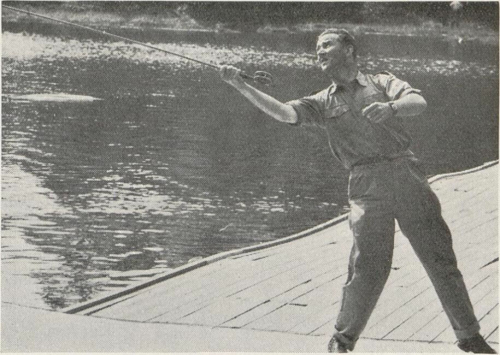 CAS­TING: Sig­urd Van­gen var ak­tiv i cas­ting­mil­jø­et. Her fra en kon­kur­ran­se i 1956. (Fak­si­mi­le: Jakt, Fiske, Fri­lufts­liv)