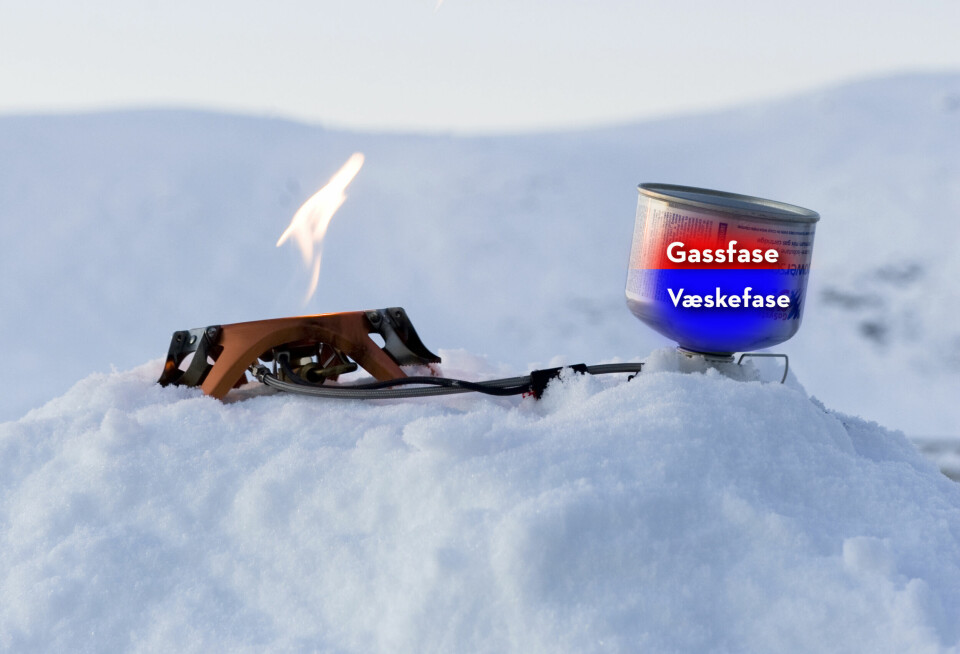 TO FASER: Inne i gassboksen finnes både en gassfase og en væskefase.