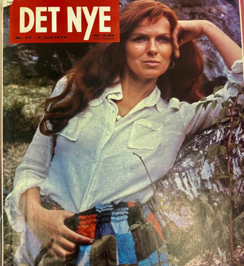 <b>ÅPEN OG ÆRLIG</b>: Til tross for jantelov og onde tunger, våget Julie Ege å kaste seg ut i et pulserende jetsett-liv i London på 1970-tallet. Hun ble forsidemodell, James Bond-pike og spilte mot flere berømte skuespillere, men beholdt alltid bena på bakken og var kjemisk fri for primadonnanykker. Her pryder hun forsiden av Det Nye i juli, 1974.
