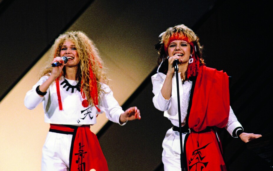<b>DOLLIE DE LUXE:</b> Benedicte og Ingrid var tyve år og hadde filler i håret, da de i 1984 representerte Norge i Eurovision Song Contest.