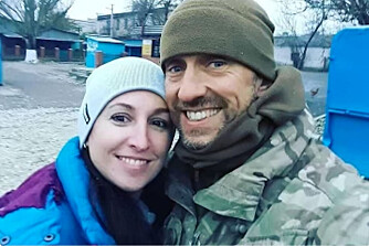 <b>OVERLEVDE:</b> Sean Pinner med sin ukrainske kone Larysa. 