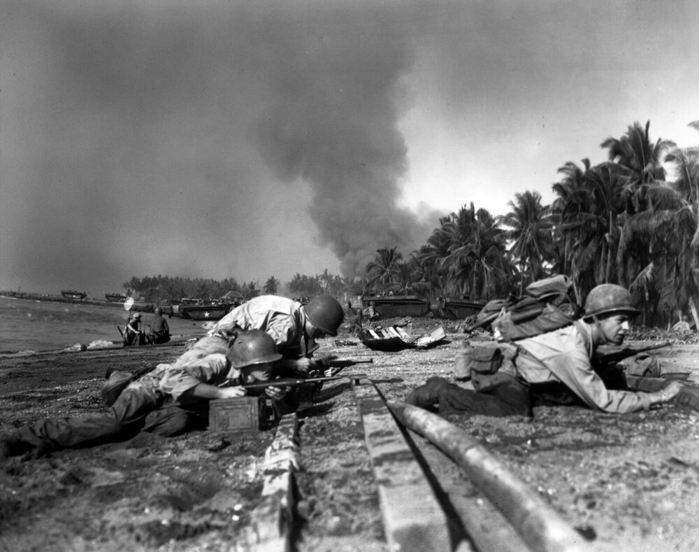 <b>JUNGELKRIG:</b> Baardson kjempet med de amerikanske styrkene som overga seg i 1942. Tre år senere var amerikanerne tilbake på Cebu og beseiret japanerne. Bildet er fra landgangen. 