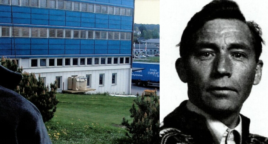DRAPSMANN TILBAKE VED ÅSTEDET: I 2003 viste Asola-drapsmannen Vi Menns reporter hvordan han tok seg inn i lagerbygget der han drepte Securitas-vakten Asbjørn (t.h.)
