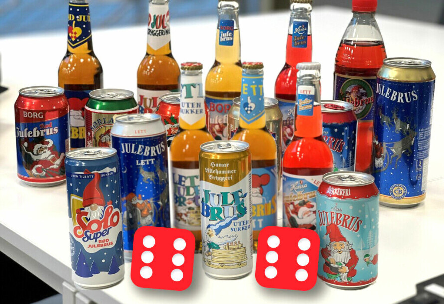 JULEBRUS: Vi har testet rød julebrus og brun julebrus, uten sukker og med.