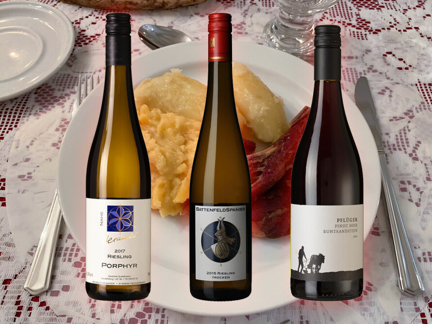 GODE VALG: THer er to hvitviner og én rødvin, som alle passer til pinnekjøtt, men som også er fleksible nok til at du kan bruke dem til alt fra både norsk og asiatisk sjømat til nyttårskalkunen.