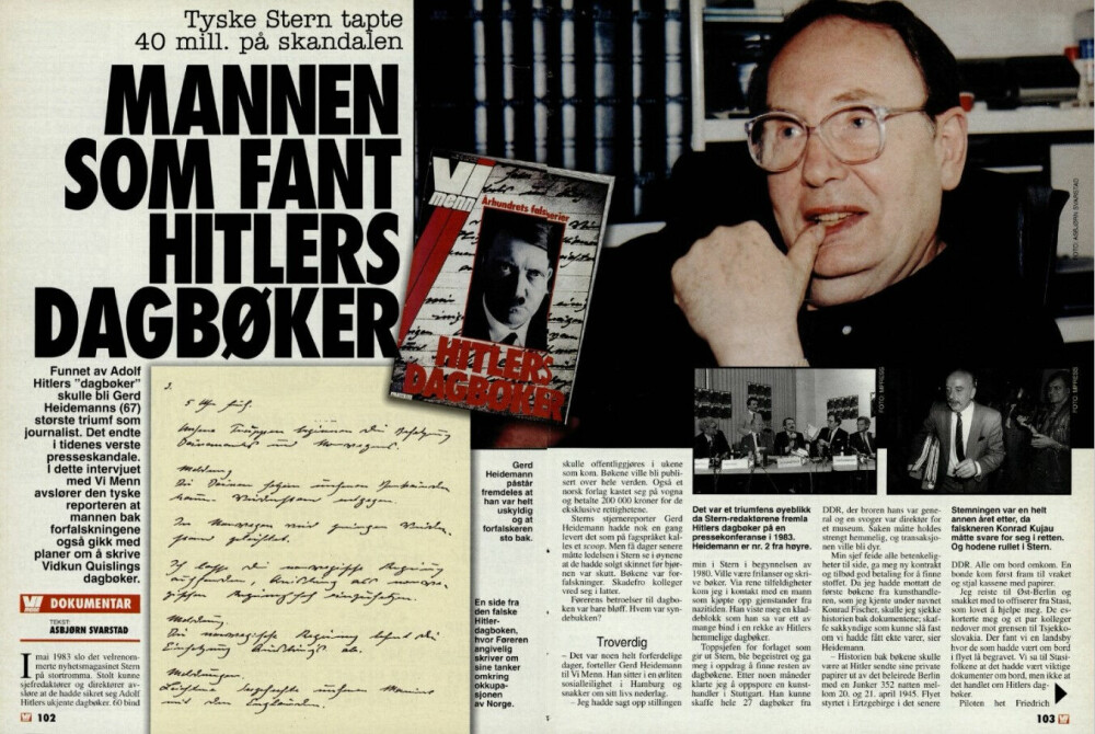<b>VI MENN-INTERVJU:</b> Journalist Asbjørn Svarstad møtte den skandaliserte reporteren Gerd Heidemann i 1998.