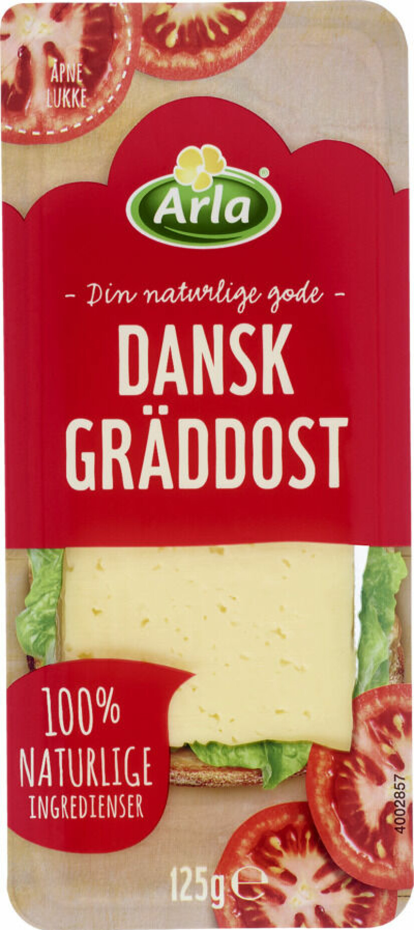 Dansk Gräddost skivet.