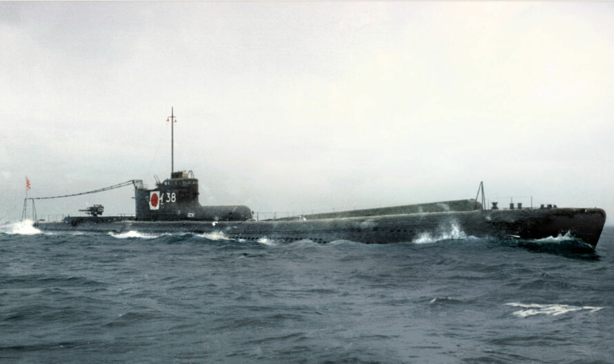 I-38 PÅ TOKT: Tilhørte B1-klassen og hadde som I-10 hangar med rekognoseringsfly og en 140 mm-kanon, men var noe mindre enn A-klassen. Senket av en amerikansk destroyer nær Yap 12. november 1944.