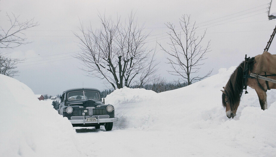Glansdagene: Stemningsbilde fra vinteren 1951. Bildene er tatt ved gården i Ås der farmoren til Peder vokste opp.