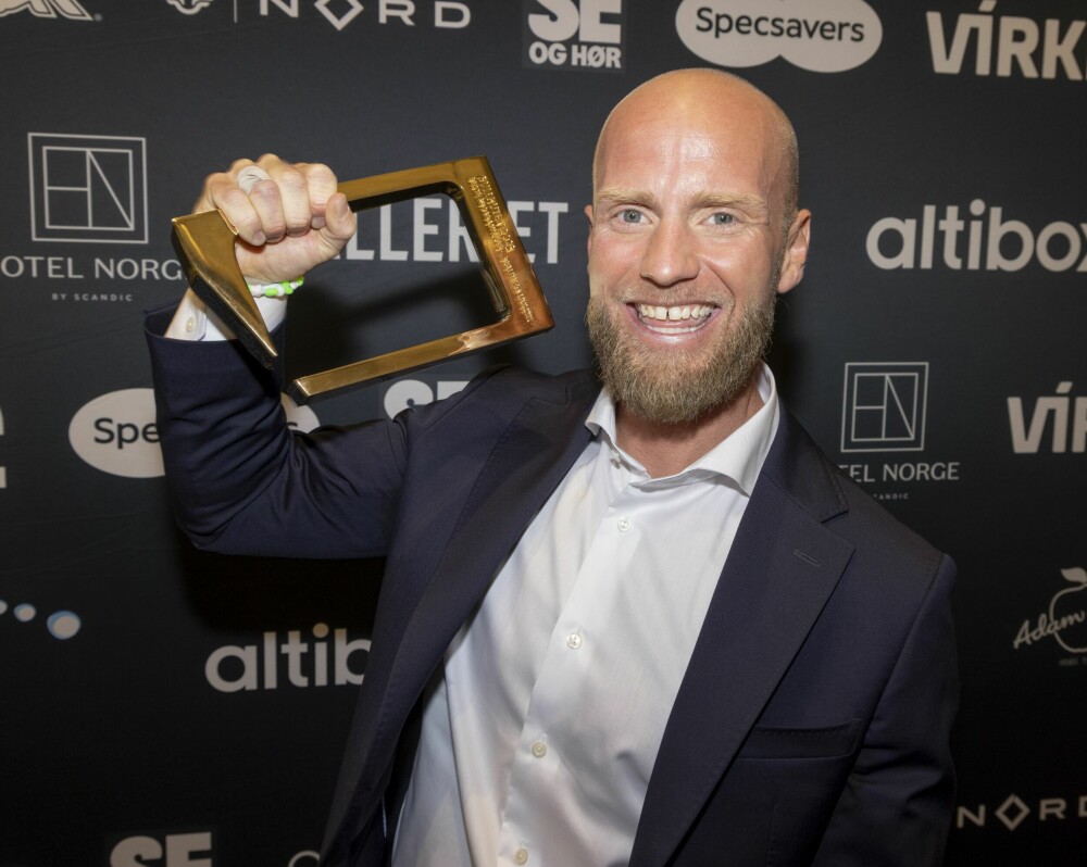 <b>BEST:</b> Martin vant prisen for «Beste programleder» i kategorien reality og livsstil under Gullruten i 2023. 