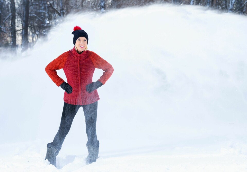 LÆRTE FORT: – Jeg kledde meg godt under et bitende kaldt OL på Lillehammer, sier Karen-Marie, iført en genser hun har strikket selv.