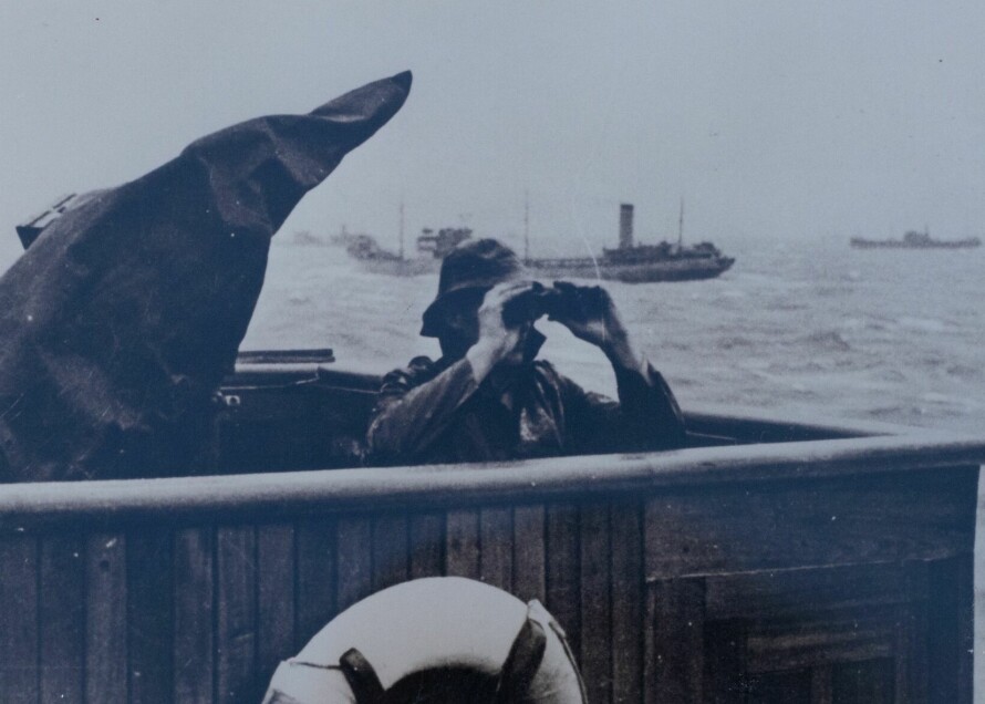 KRIGSSEILER: Harry Busk Halvorsen da han seilte i konvoi under andre verdenskrig.