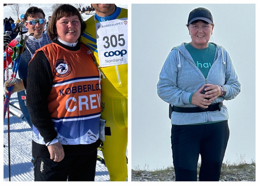 FØR OG ETTER: Etter å ha gått ned 25 kilo ved hjelp av middelhavsdietten, er Mona både lettere og friskere. – Jeg vil aldri tilbake der jeg var, sier hun.