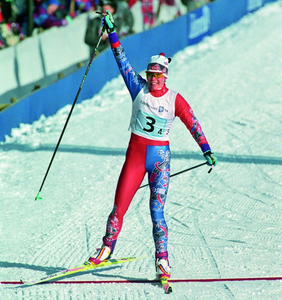 <b>OL-JUBEL:</b> Anita var ankerkvinne da Norge tok OL-sølv på stafetten på Lillehammer i 1994.