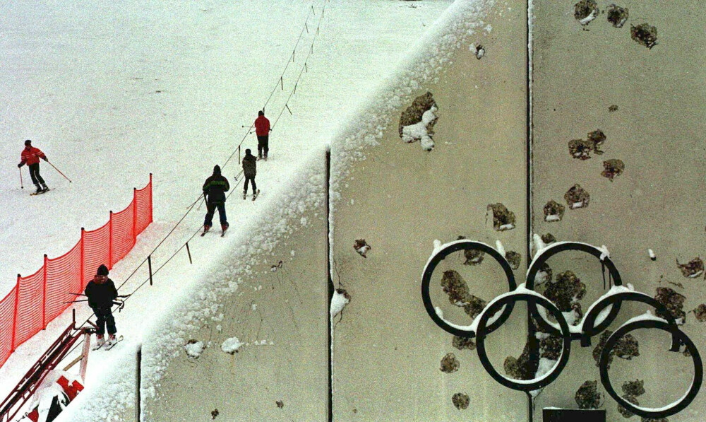 <b>PÅ SKI IGJEN:</b> Et lite skitrekk ble åpnet igjen på Igman-fjellet i 1997. Sporene etter krigen er godt synlige.