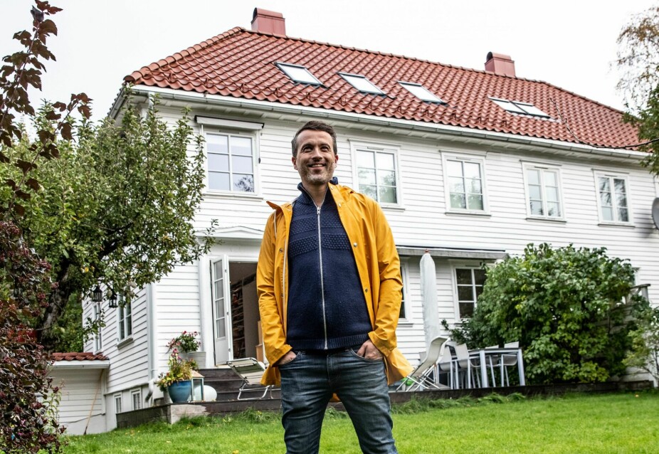 <b>IDYLLISK:</b> I dette flotte huset med hage på Blindern i Oslo bor Peter Moi Bubresko med samboeren Aleksander og tvillingene Marie og Sebastian.