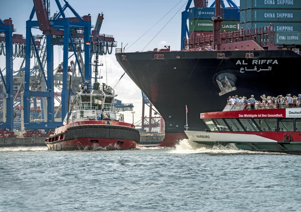 <b>HAVNEBY:</b> Hamburgs travle havn er Europas tredje største etter Rotterdam og Antwerpen.