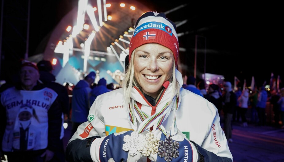 VM-SUKSESS: Den smørblide langrennsløperen imponerte stort under VM i Planica i fjor, og hun tok med seg ett gull og to sølv hjem fra mesterskapet.