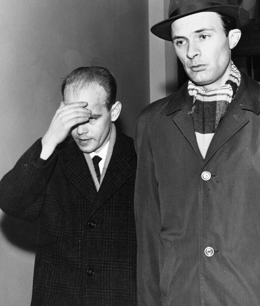 I RETTEN: Carl Jacob Schnitler (til venstre) erkjente å ha tatt livet av 14 år gamle Rita Elisabeth Håkonsen, men ikke å ha voldtatt jenta. Totalt 24 år skulle seksualforbryteren og drapsmannen tilbringe i fengsel.