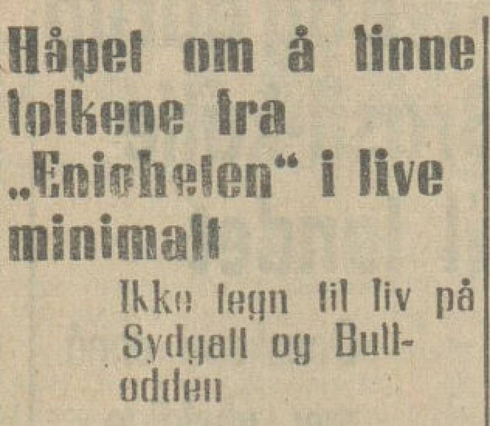 <b>DYSTERT:</b> Allerede i november 1946 ble mannskapet på «Enigheten» avskrevet som døde i norske aviser. 