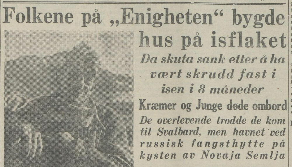 <b>SENSASJON:</b> Beretningen til de overlevende fra «Enigheten» gikk sin seiersgang i norske aviser. Her fra avisen Nidaros.