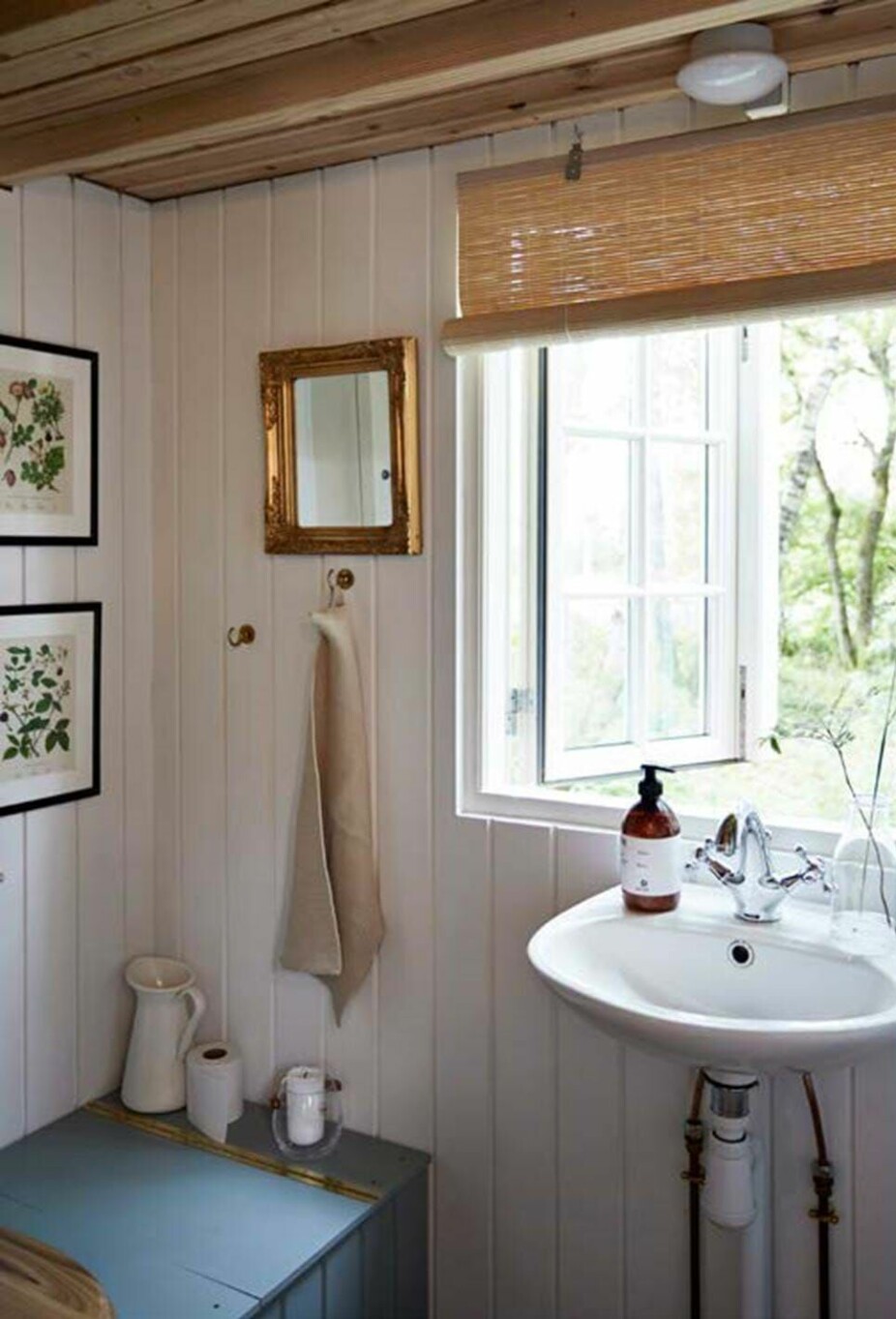 TOALETT MINIHUS: Toalettet fungerer som et skitttoalett med urinavskiller og det er innebygd i en boks som Line har malt vanlig grønt for å understreke den svenske atmosfæren.