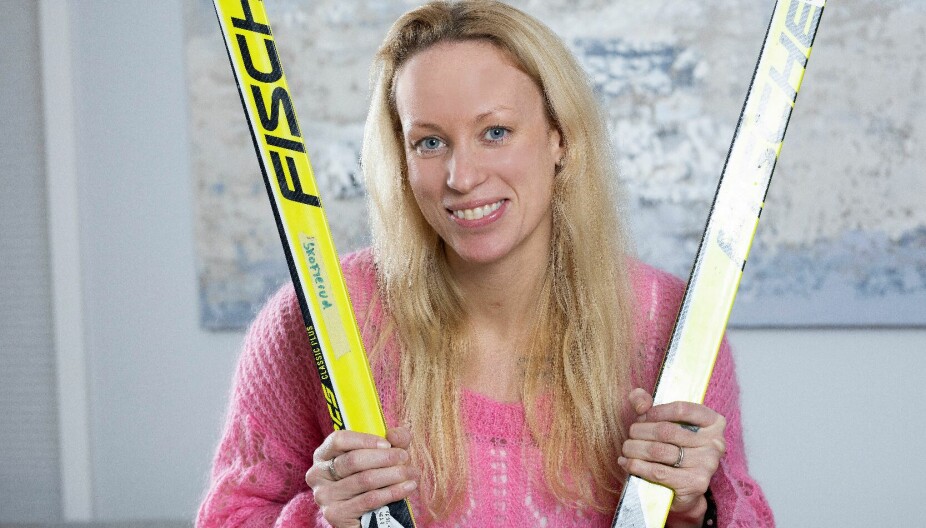 GULLSKI: Maren fikk skiparet som Vibeke Skofterud brukte under VM på ski i Oslo i 2011. Da tok jentene gull på stafett.