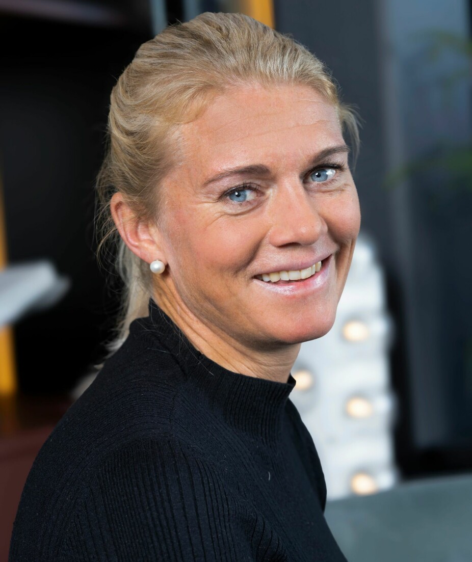 <b>FORNØYD:</b> Siden 2014 har Solveig jobbet som fotballekspert i TV 2, en rolle hun trives veldig godt i. 